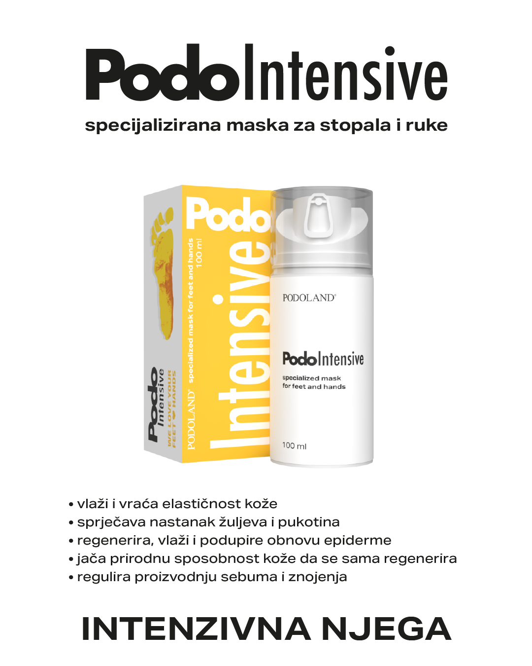 PODOINTENSIVE – Specijalizirana maska za stopala i ruke - 100 ml