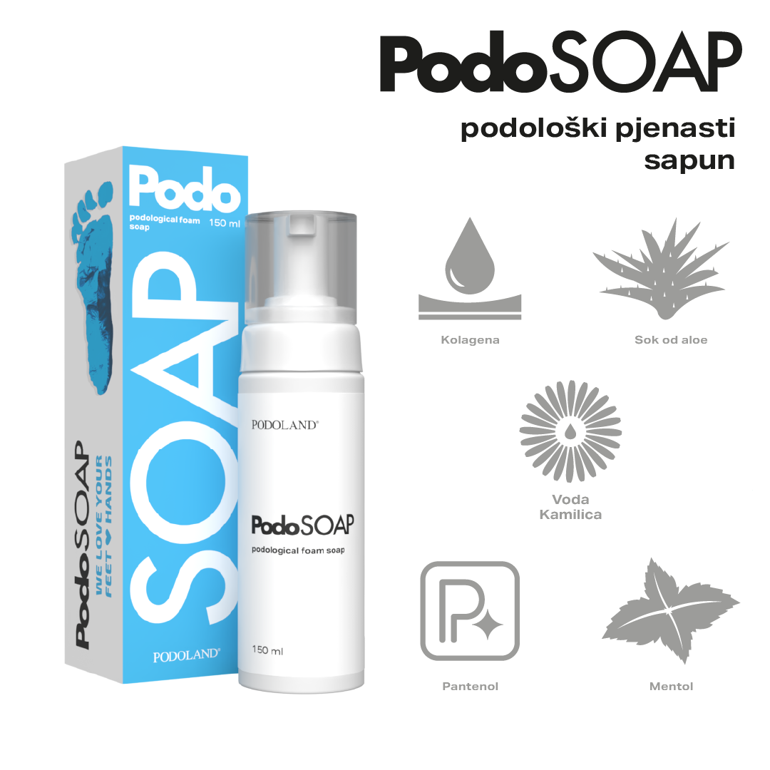 PODOSOAP – Podološki pjenasti sapun za njegu stopala i ruku - 150 ml