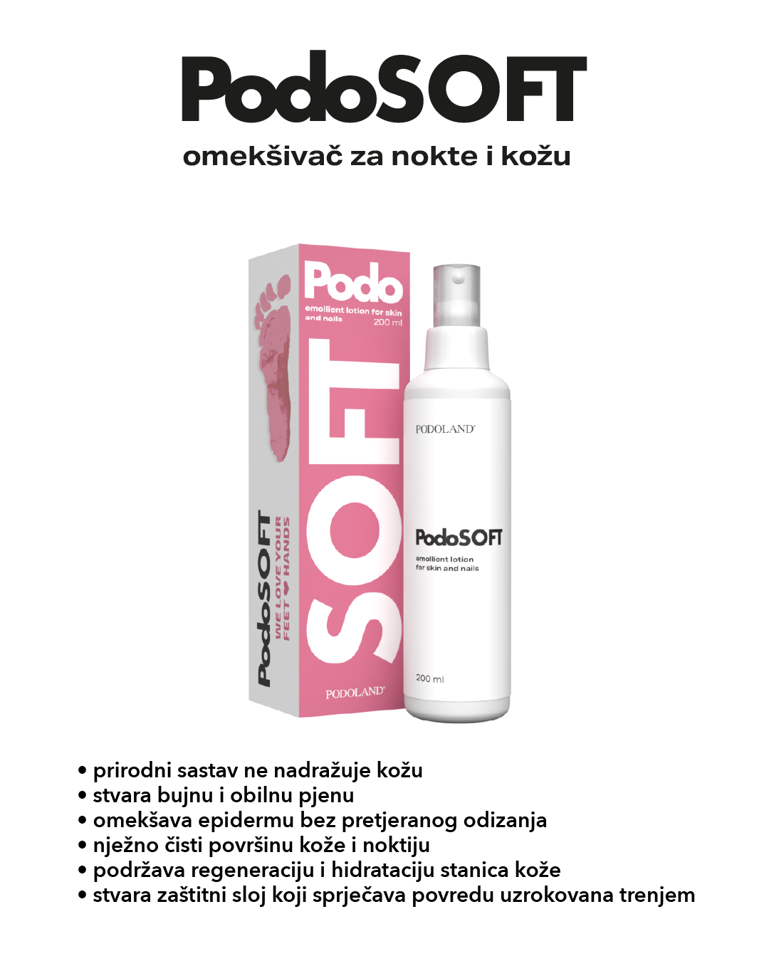 PODOSOFT – Omekšivač za nokte i kožu - 200 ml