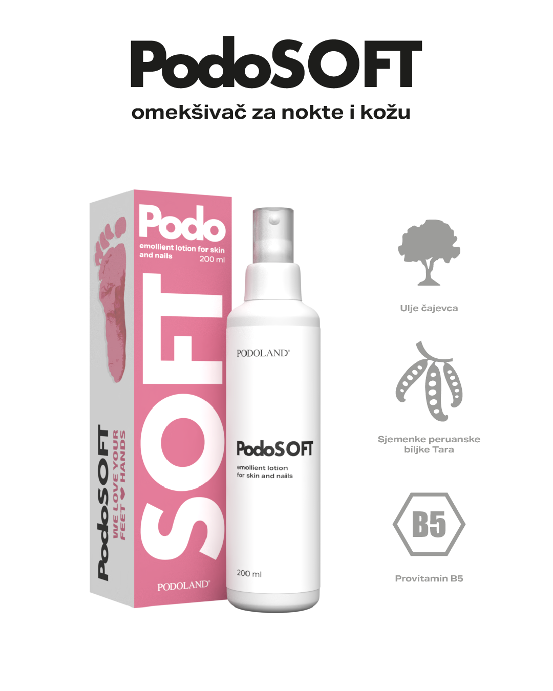 PODOSOFT – Omekšivač za nokte i kožu - 200 ml